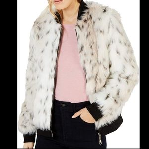 Say what?  Faux Fur Jacket size xs.
